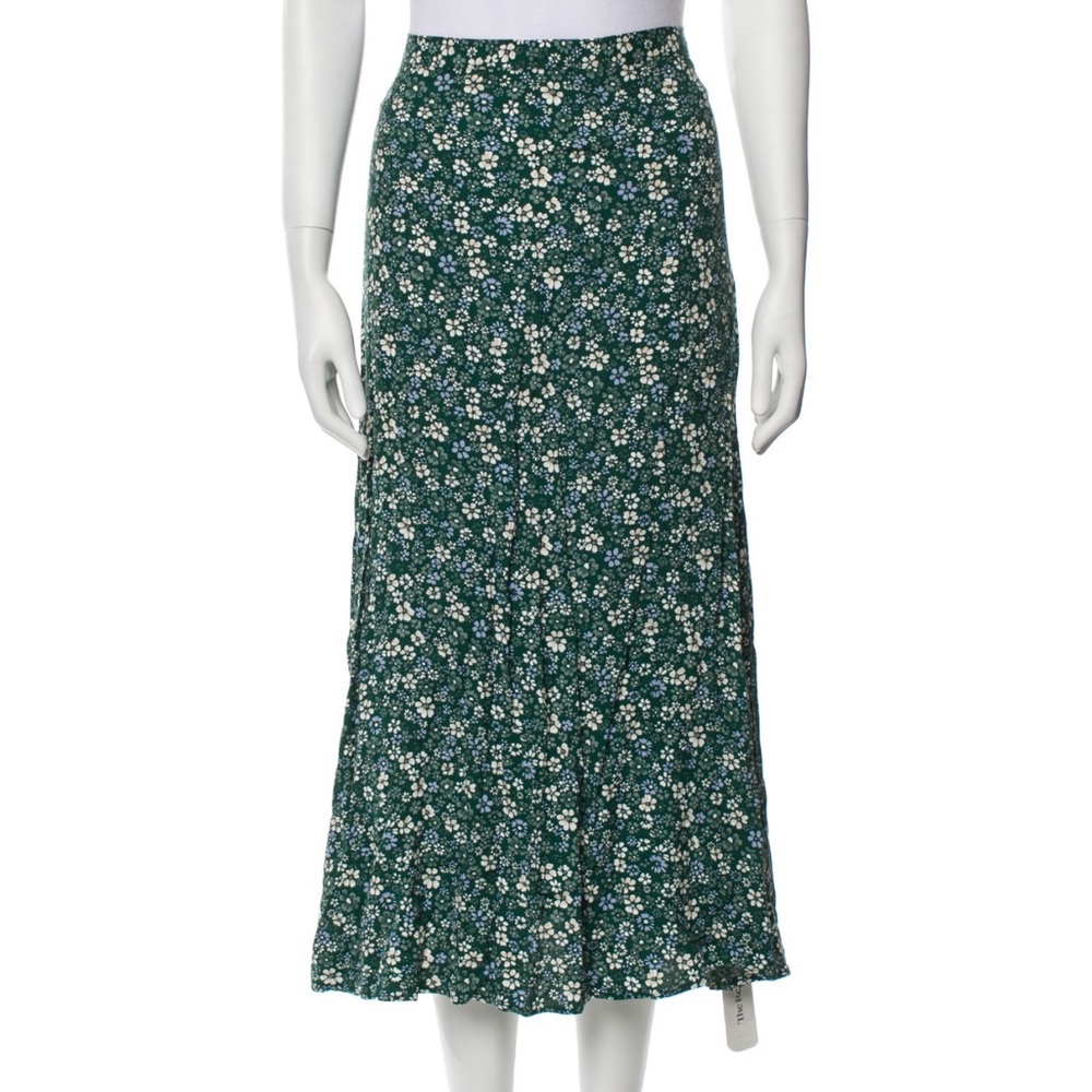 Floral Green reformation midi Skirt